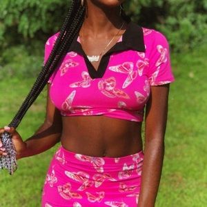 2 piece butterfly skirt set